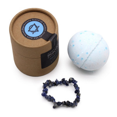 Serenityy Sodalite Gemstone Bracelet Bath BombSandalwood 140 GHandcrafted Spa Bath Fizzer With Bracelet from B&Q