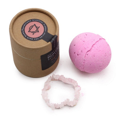 Kdmd Unisex Pink Rose Quartz Gem Bracelet Bath Bomb In - Image 8
