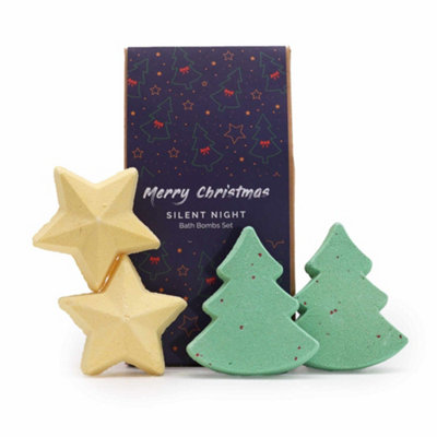 Serenityy Silent Night Christmas Bath Fizzer Gift Pack4 Handcrafted Festive Bath Fizzers450G from B&Q