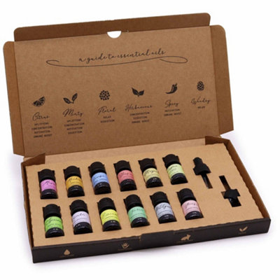 Serenityy Luxury Aromatherapy Essential Oil Gift Set12 X 5Ml Bottles With 2 DroppersGift BoxBottled In Sheffield