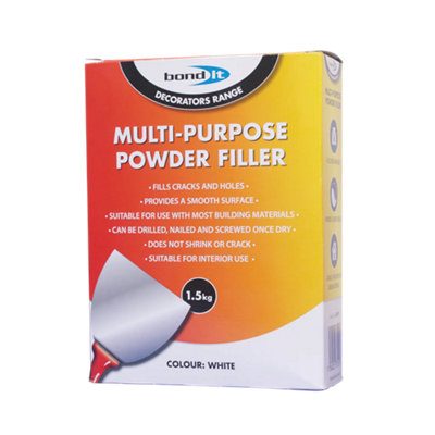 Bond It Multi Purpose Powder Filler Interior Diy Home Plaster Wood RepairsWhite1.5Kg from B&Q