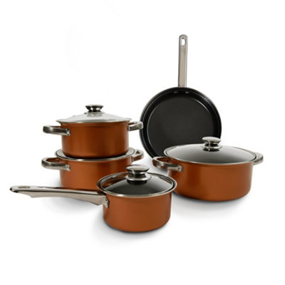 Carter & Clay 9 Piece Non-Stick Copper Cookware Set from B&Q