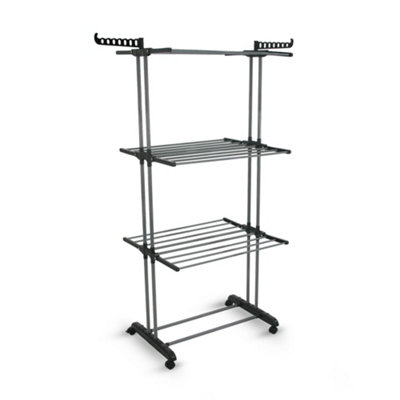 Libbi Lou Clothing Rack 3 Tier Airer Movable Dryer from B&Q