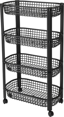 Libbi Lou Black 4-Tier Utility Cart Kitchen Trolley from B&Q