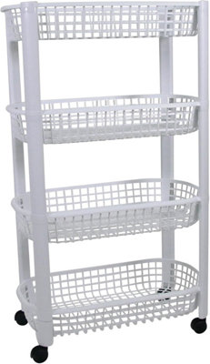 Libbi Lou White 4-Tier Utility Cart Kitchen Trolley from B&Q