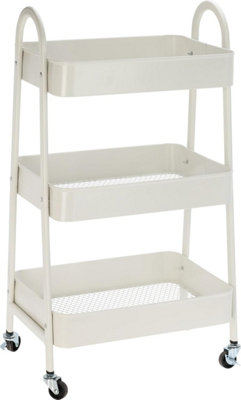 Libbi Lou 3 Tier White Kitchen Trolley On Wheels 79X44X32Cm from B&Q