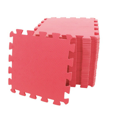 M.Y Interlocking Foam Play Mat 29X29Cm Pink 36 Piece from B&Q