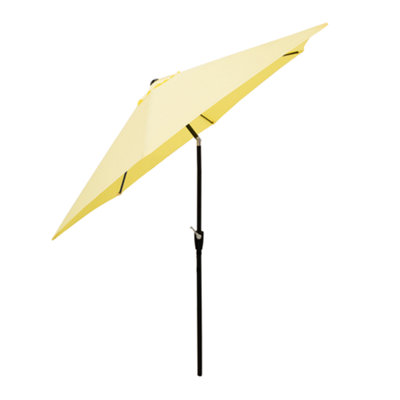 B&Q -  2.7M Cream Tilting Garden Parasol Umbrella With Crank Handle