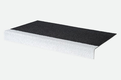 Anti-Slip Grp Stair Treads 55mm X 345mm X 1M Black/white from B&Q