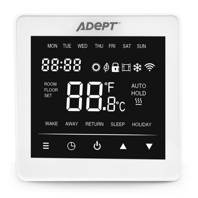Adept Technology Adept T6200 Wifi Touchscreen Thermostat For Underfloor HeatingWhite from B&Q