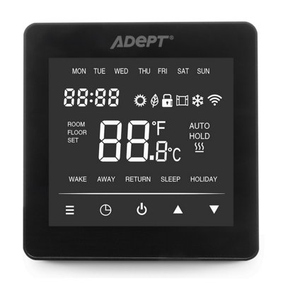 Adept Technology Adept T6200 Wifi Touchscreen Thermostat For Underfloor HeatingBlack from B&Q