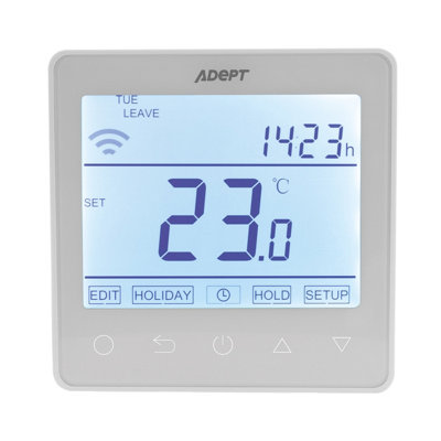 Adept Technology Adept T6300W Smart Wifi Thermostat For Underfloor HeatingWhite from B&Q