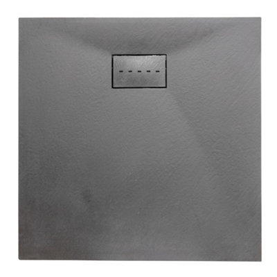 Thermopanel Smc Dark Grey Shower Trays Base Slate Stone Effect Textured Non Slip With Smc Holes Cover -1400 X 900mm from B&Q