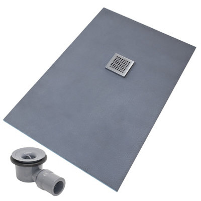 Thermopanel Offset Stainless Steel Square Drain Wet Room Shower Tray FormerLeaf Patterned Grate1200 X 1200 X 20mm from B&Q