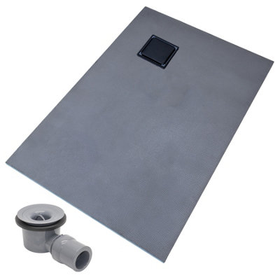 Thermopanel Corner Black Square Drain Wet Room Shower Tray FormerSolid & Tile-On Grate1300 X 900 X 25mm from B&Q