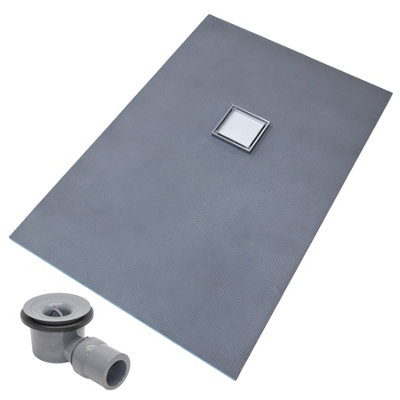 Thermopanel Offset Stainless Steel Square Drain Wet Room Shower Tray FormerSolid & Tile-On Grate1800 X 900 X 25mm from B&Q