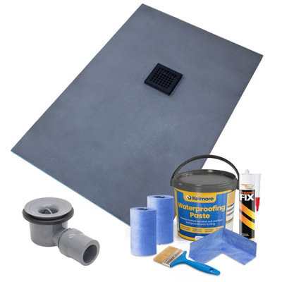Thermopanel Offset Black Square Drain Wet Room Shower Tray Former And Tanking KitSquares Grate1200 X 1000 X 20mm from B&Q