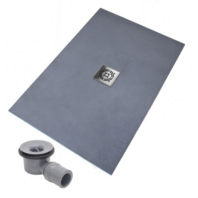 Thermopanel Centre Stainless Steel Square Drain Wet Room Shower Tray FormerRadial Patterned Grate900 X 900 X 20mm from B&Q