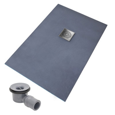 Thermopanel Offset Stainless Steel Square Drain Wet Room Shower Tray FormerSpiral Patterned Grate1200 X 1000 X 20mm from B&Q