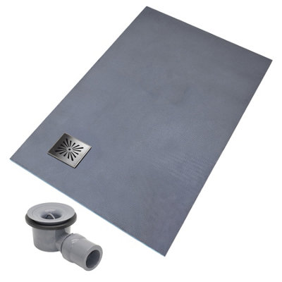 Thermopanel Corner Square Stainless Steel Drain Wet Room Shower Tray FormerSunburst Patterned Grate1200 X 1200 X 20mm from B&Q