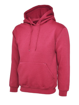Uneek - Unisex Classic Hooded Sweatshirt/Jumper - 50% Polyester 50% Cotton - Hot - Size 6XL Pink