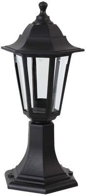 Ex-Pro Traditional Style Ip44 Rated Black Outdoor Garden Post Top Lantern LightE27 Fitting from B&Q