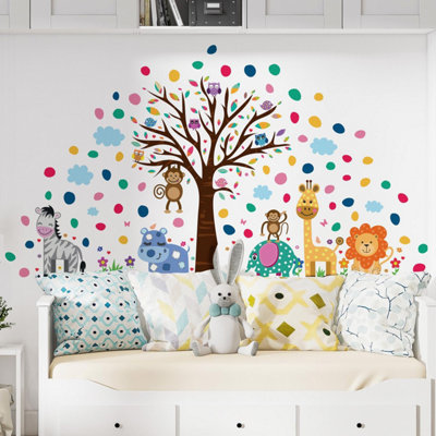 Walplus Combo KidsHappy London Zoo With Colourful Dalmatian Dots Wall Sticker Pvc from B&Q