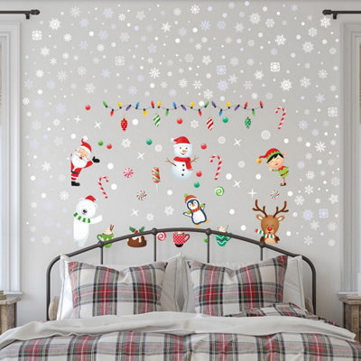 Walplus Santa's Friends With Snowflakes In Candyland Christmas Wall Stickers Living Room Diy Home Decorations from B&Q