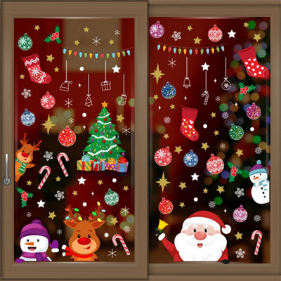 Walplus Xmas With Santa And Friends Window Cling from B&Q