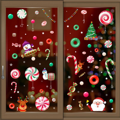 Walplus Santa And Friends In Candyland Window Cling from B&Q