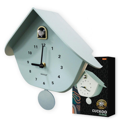 Walplus Minty Green Pastel Cuckoo Wall Clock With Pendulum Modern Home Decor Clock 32.5Cm 12.8 Inch from B&Q