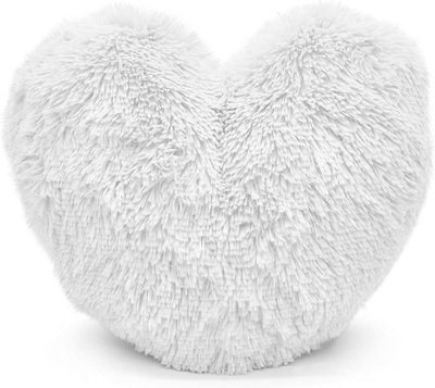 B&Q -  Teddy Cuddles Heart Shape 3D Fleece Filled Cushion Soft Comfortable Warm & Cozy Home Decor Size 38Cm 100% Polyester Teddy Heart Cu
