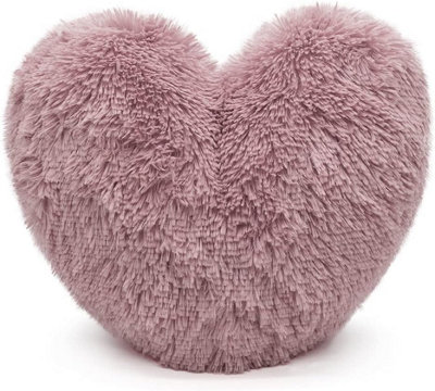 B&Q -  Teddy Cuddles Heart Shape 3D Fleece Filled Cushion Soft Comfortable Warm & Cozy Home Decor Size 38Cm 100% Polyester Teddy Heart Cu
