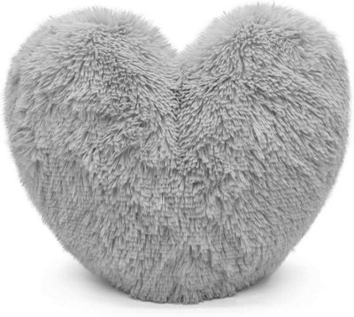 B&Q -  Teddy Cuddles Heart Shape 3D Fleece Filled Cushion Soft Comfortable Warm & Cozy Home Decor Size 38Cm 100% Polyester Teddy Heart Cu