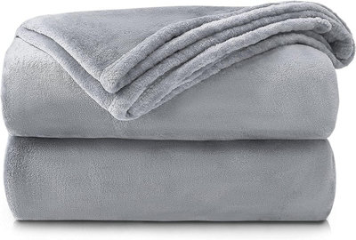 B&Q -  Fleece Blanket Double Size Ultra Soft Throw Blanket Fuzzy Warm Cozy Plush Reversible Microfibre Flannel Blanket For Sofa Couch Bed