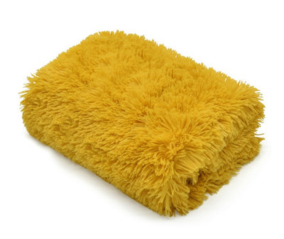 B&Q -  Teddy Fur Throw Blanket With Reversible Plain Sherpa Teddy Fleece Luxury Fluffy Fur Throw Blanket