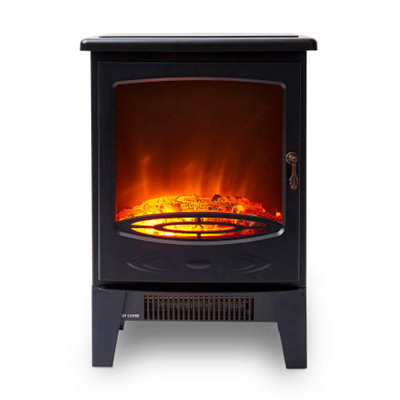Warmlite 1.85Kw Jesmond Log Effect Fire Stove Black from B&Q