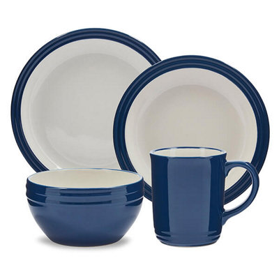 B&Q -  Barbary & Oak Foundry 16 Piece Dinnerware Blue