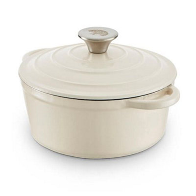 Barbary & Oak Cream Round Casserole Cast Iron Camembert 20Cm