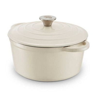 Barbary & Oak 24Cm Round Casserole Cast Iron Camembert Cream