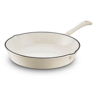 Barbary & Oak 26Cm Cast Iron Round Frying Pan Camembert Cream from B&Q