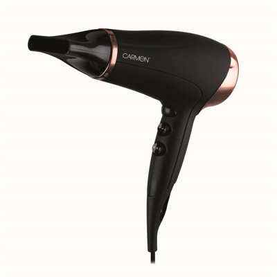 Carmen Noir Hair Dryer Concentrator Nozzle 3 Heat & 2 Speed Settings Black 2200W from B&Q