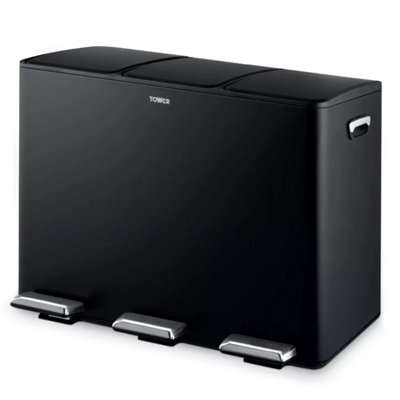 Tower Black 45L Recycling Pedal Bin - Image 16
