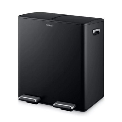 Tower  40L Recycling Pedal Bin - Black - Medium - Image 11