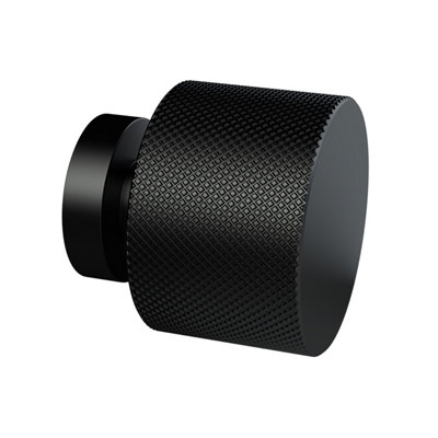 Hudson Reed Knurled Round KnobAluminium Built Contemporary Cabinet Furniture Handle In Matt Black30mm from B&Q