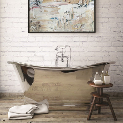 Bc Designs Boat Traditional Freestanding Bath Nickel Double Ended 1700 X 725mm from B&Q