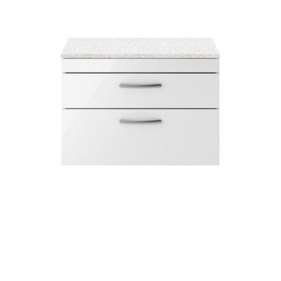 Nuie 800 Wh 2-Drawer Vanity & Worktop White