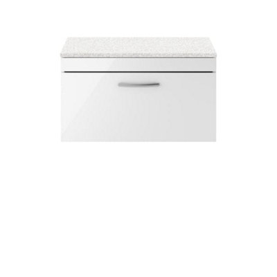 Nuie 800 Wh Single Drawer Vanity & Worktop White