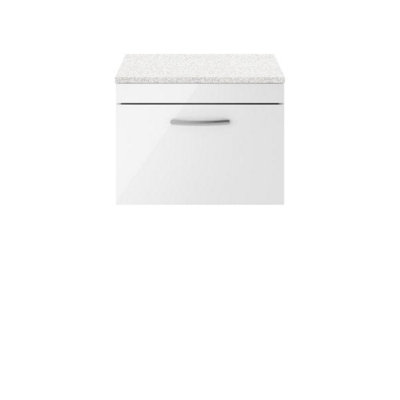 Nuie 600 Wh Single Drawer Vanity & Worktop from B&Q