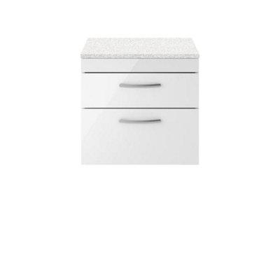 Nuie 600 Wh 2-Drawer Vanity & Worktop from B&Q